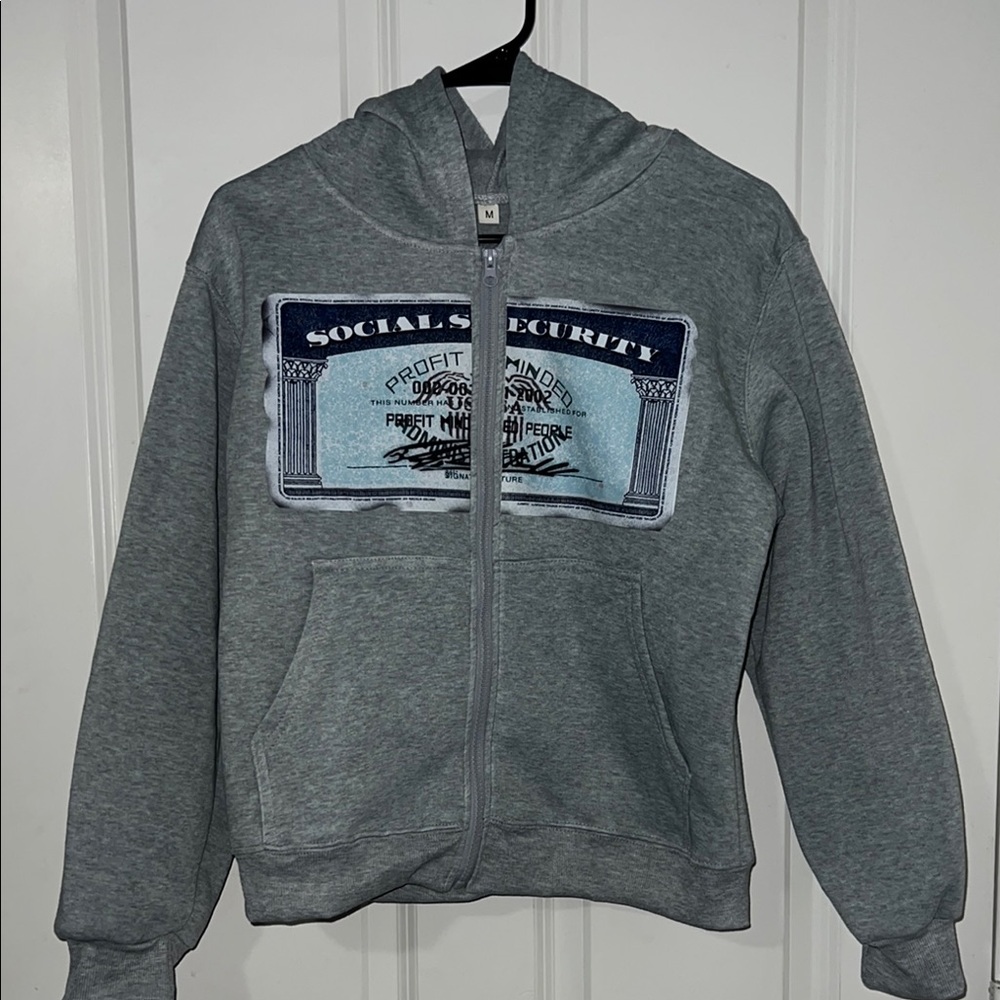 Gray Hoodie with Graphic Print